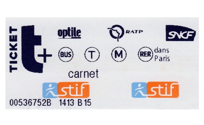 Один из десяти билетов (Ticket+) книжечки carnet