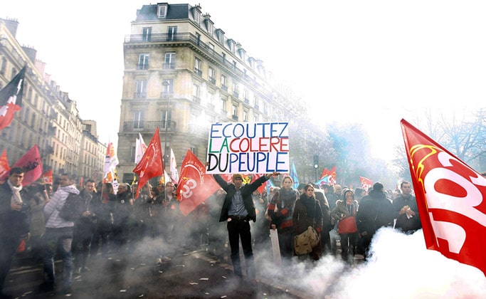 Политические забастовки в Париже