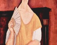 Картина дама с веером (Пабло Пикассо)