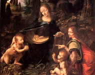 Картина Мадонна в гроте (итальянская живопись Леонардо да Винчи)