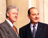 Президент Франции Жак Ширак и Билл Клинтон